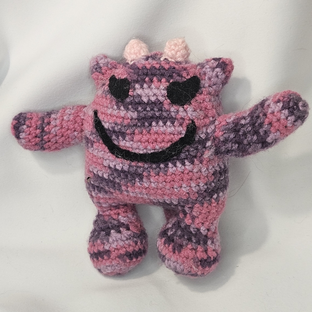 Pink and Purple Crochet Monster